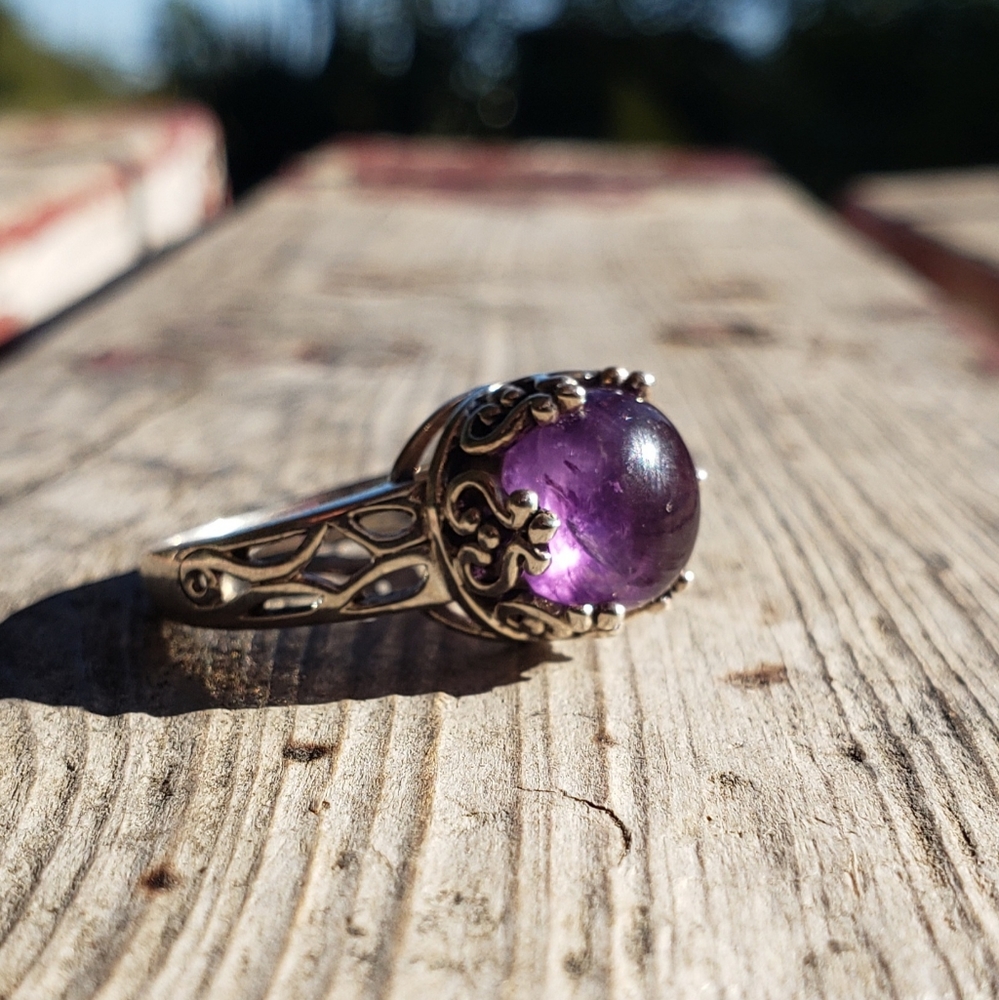Amethyst Crown Ring ~ Solid 925 Silver - image 7